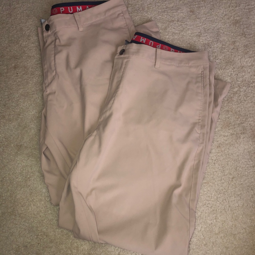 Mens puma pants that are basically brandy new